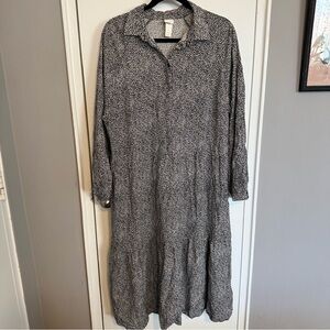 H&M Animal Print Tiered Midi Dress | Size L